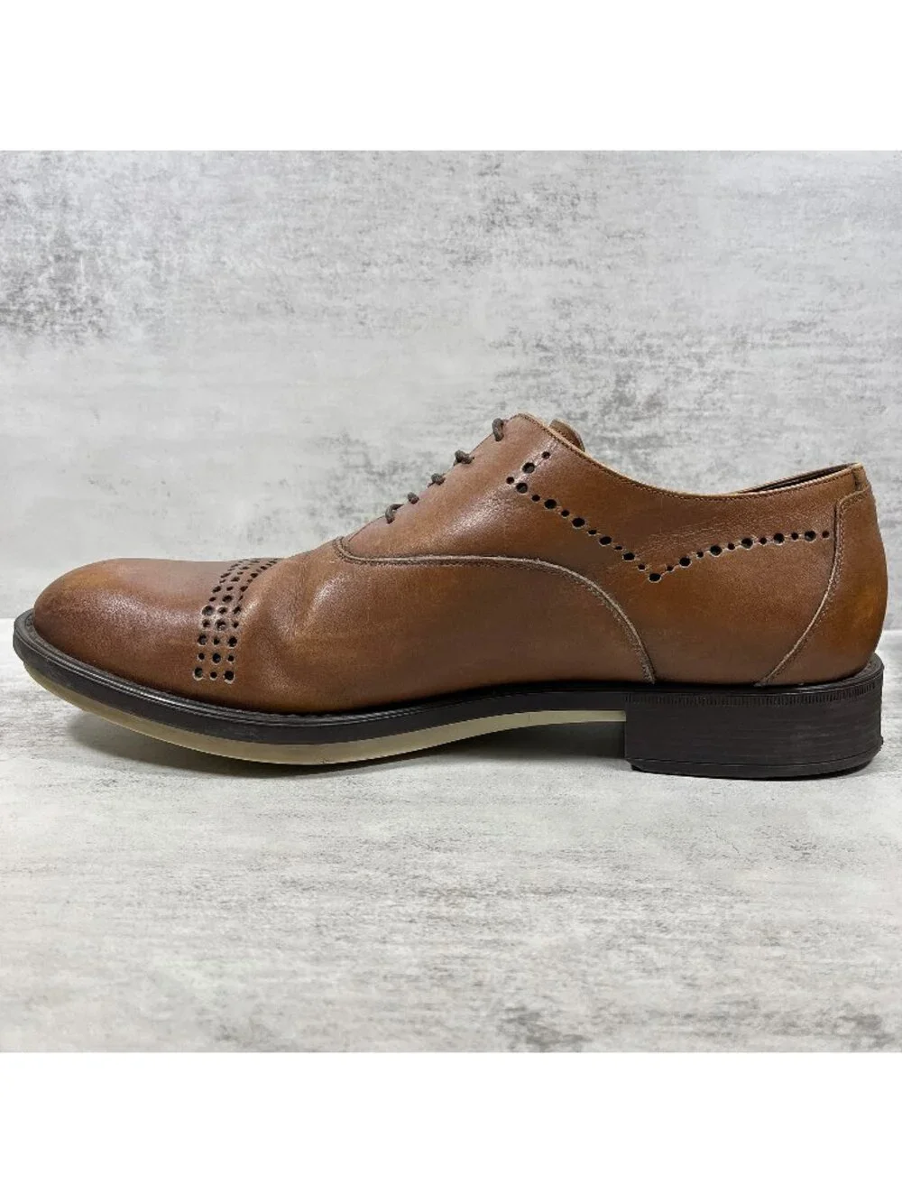 Z Zegna Italy Leather Cap Toe Dress Shoes - Men's Size 11 - Brown